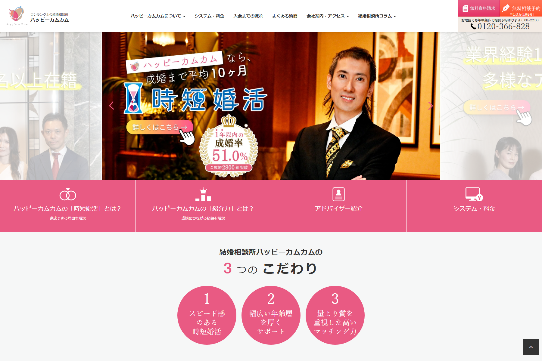 結婚相談所ハッピーカムカムのアイキャッチ画像